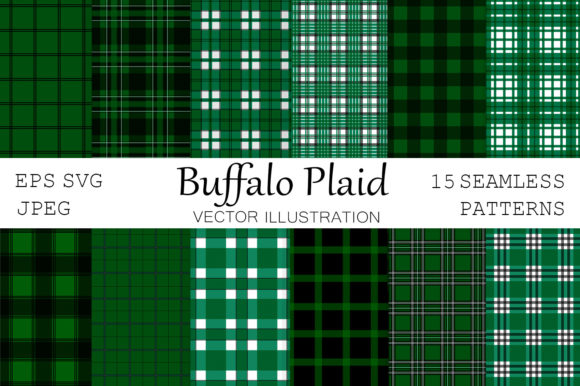 Buffalo Plaid Green Plaid Pattern SVG for Graphics and Patterns