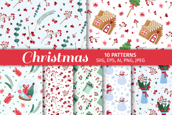 Christmas Digital Paper for Crafting and Design