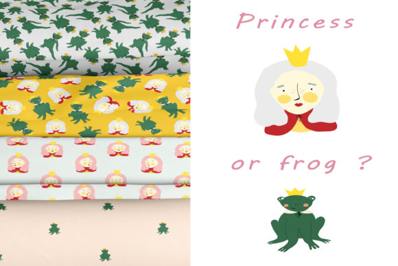 Cute Princess-frogs from Fairy-tale Graphics