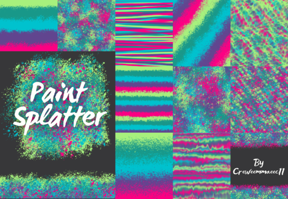 Funky Paint Background Paper Set for Crafting and Design