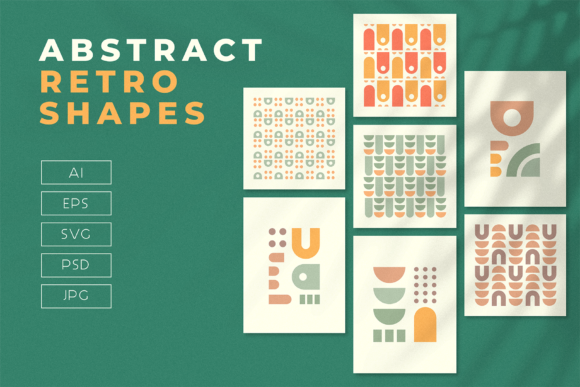 Geometric Abstract Retro Vector Shapes for Branding and Graphics