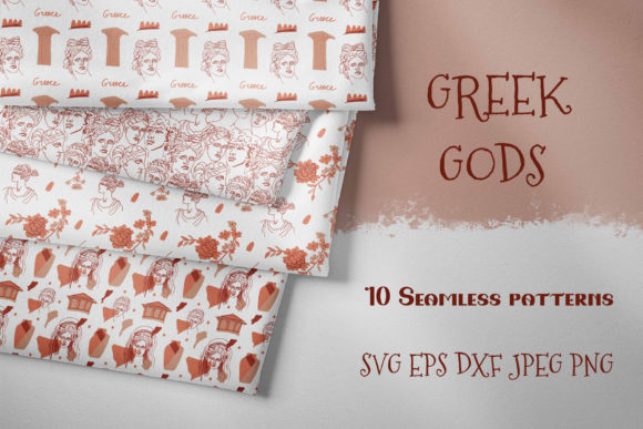 Greece Digital Scrapbook Paper Set for Graphics and Patterns