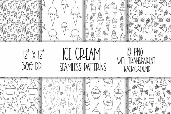 Ice Cream Digital Paper for Creative Design Projects