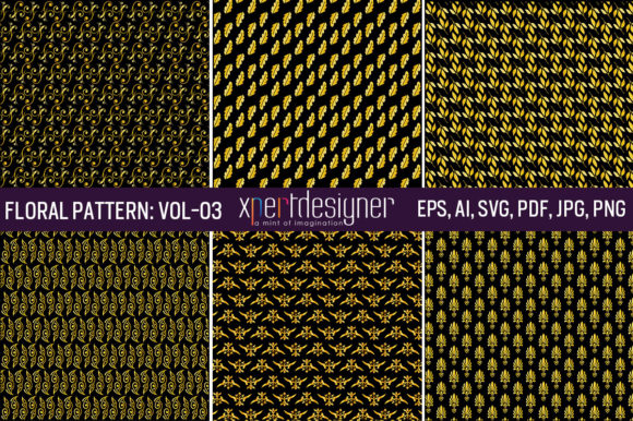Luxurious Gold Floral Pattern Vol-03 for Branding and Marketing