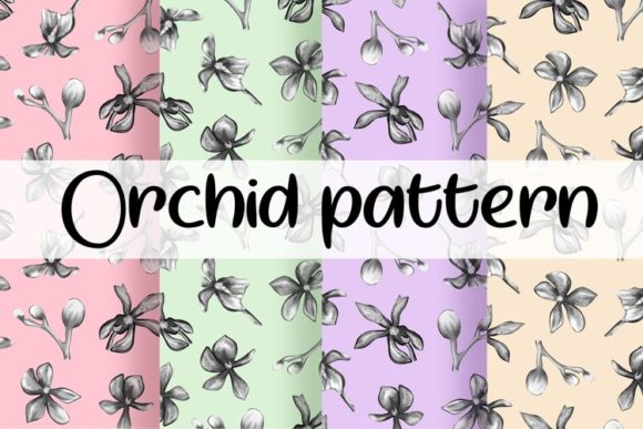 Orchid Pattern Digital Graphics for Creative Projects