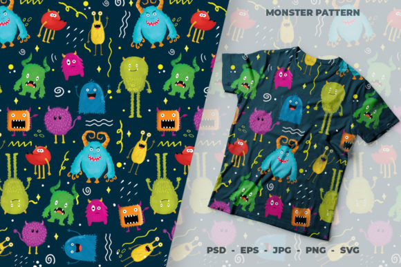 Pattern Monster SVG, PSD, JPG, PNG for Branding and Graphics