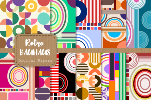 Retro Bauhaus Digital Fashion Papers Graphics and Patterns
