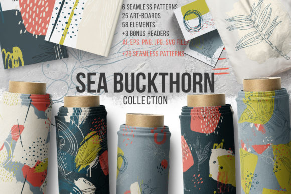 Sea Buckthorn Vector Collection for Crafting and Design