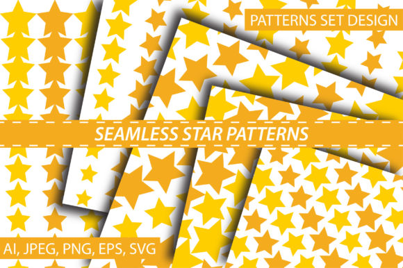 Seamless Star Pattern Graphics for Crafting