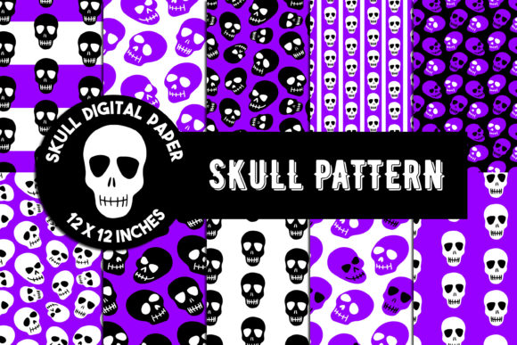 Skull Digital Paper for Graphic Design Projects