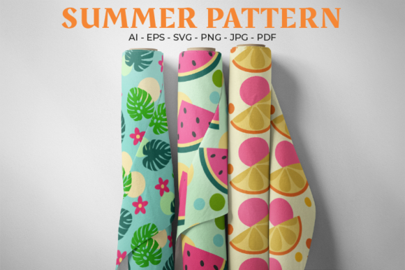 Summer Pattern Designs - Digital Paper for Web and Print
