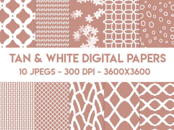 Tan and White Digital Papers for Graphic Design