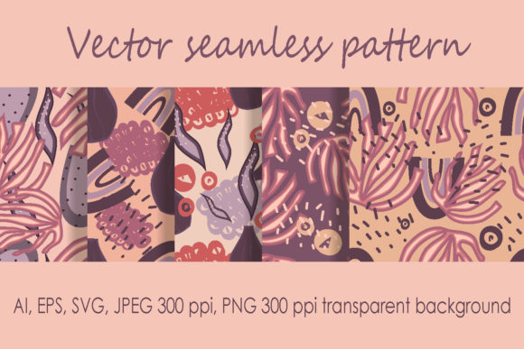 Vector Set Seamless Digital Pattern Boho for Crafting and Graphics