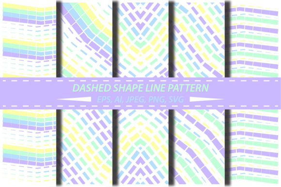 Wavy Dashed Line Pattern for Modern Graphics and Patterns